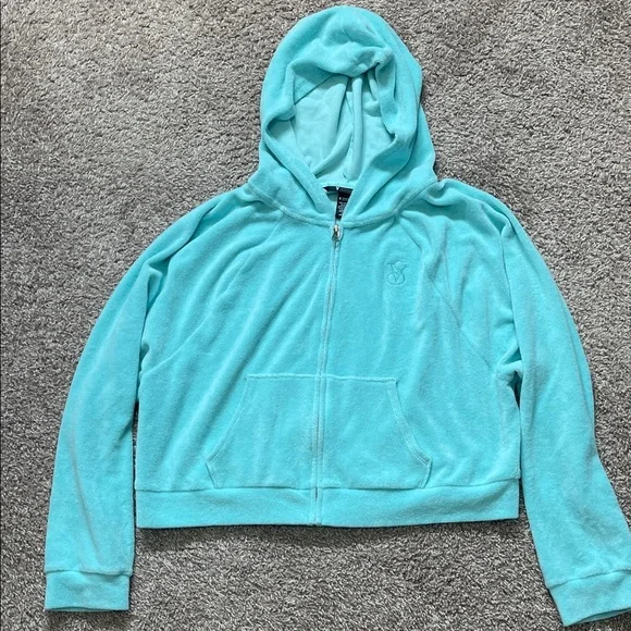Victoria’s Secret Crop Fleece Zip-Up Jacket - Picture 1 of 6